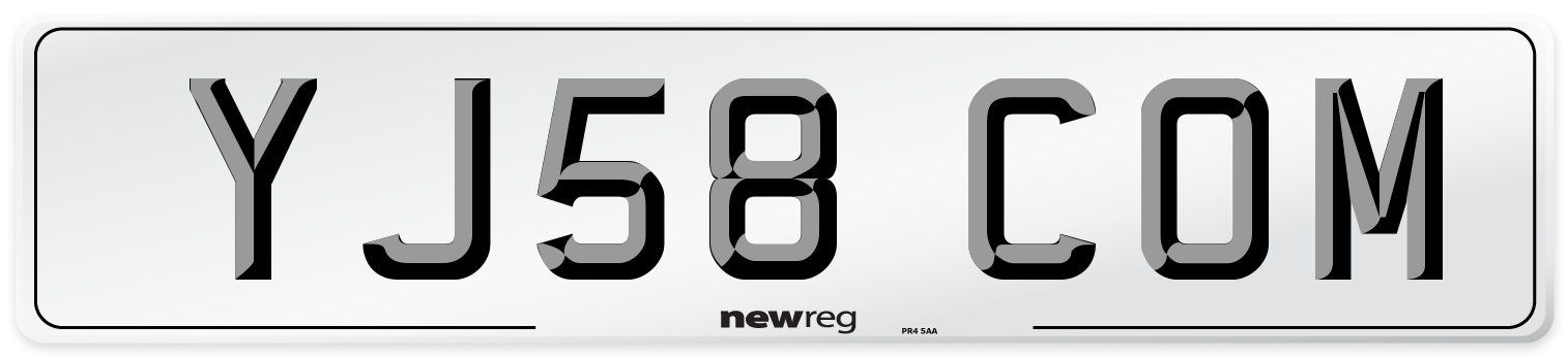 YJ58 COM Number Plate from New Reg